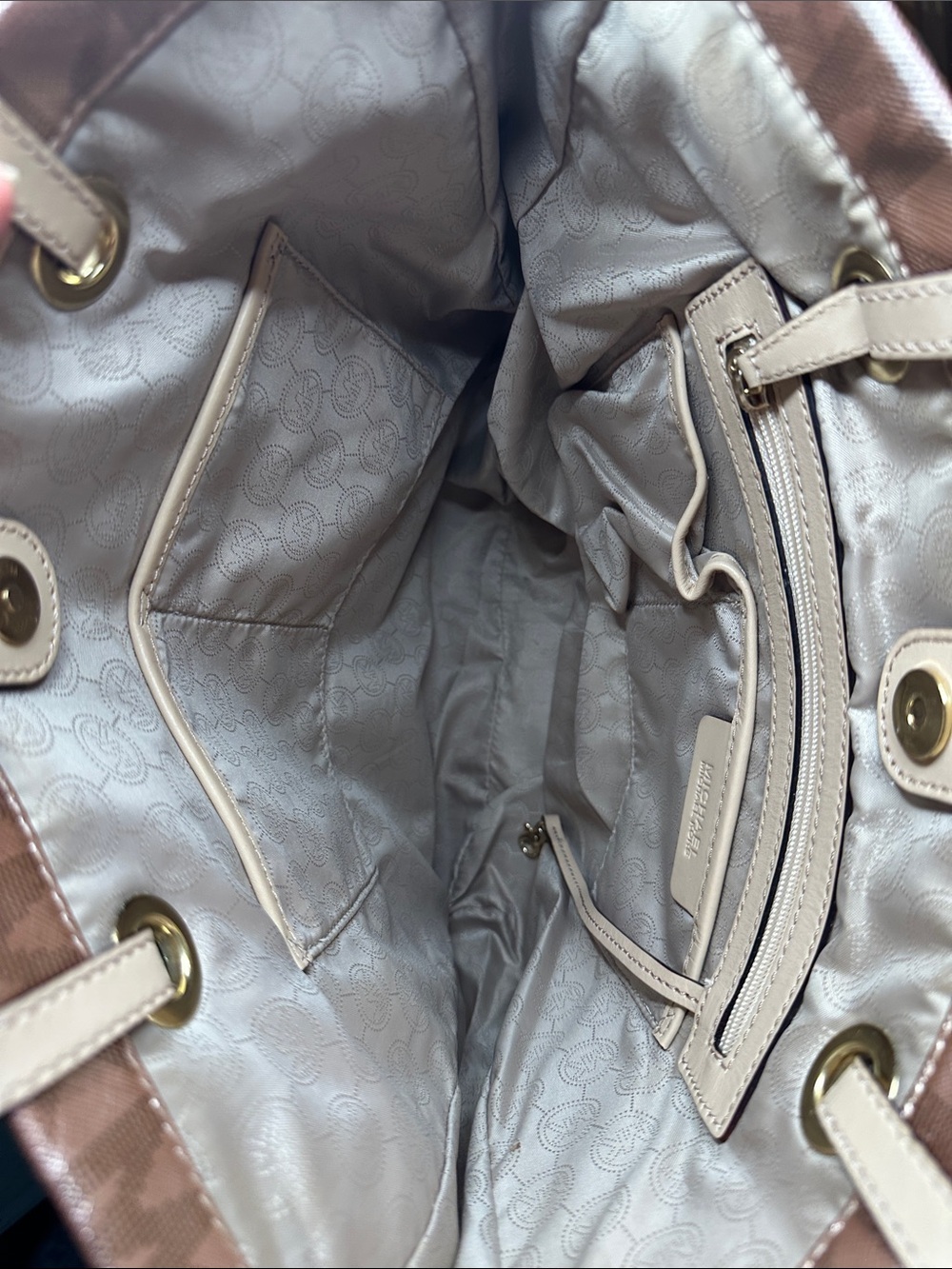 Michael Kors Metallic Rose Tote with Cream Straps - Picture 6 of 8
